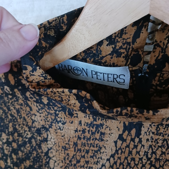 Baron Peters 100% silk dress longsleeve snakeskin size 14 vintage 80s nwt $340 - Picture 8 of 10